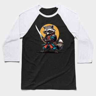 Raccoon Samurai Baseball T-Shirt